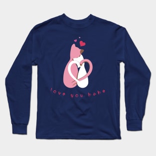 Cute Cat Shirt, Cat Heartbeat Shirt, Cat Lover TShirt Long Sleeve T-Shirt